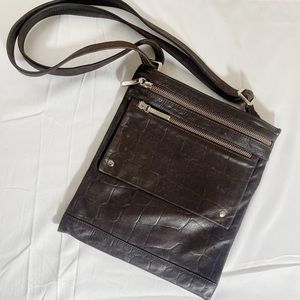 Arcadia brown leather crossbody bag purse